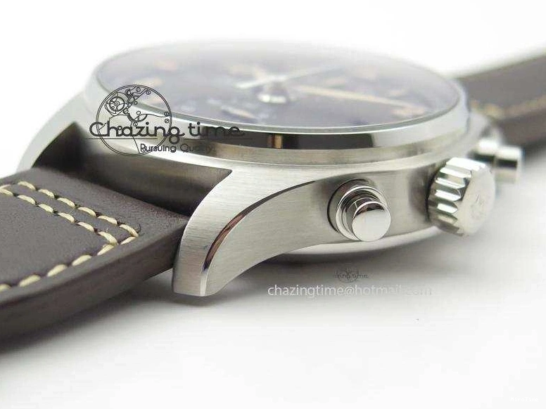 MIROTIME 0320 Pilot Chrono SS IW387808 CF3 ZF 1:1 Best Edition On Brown Leather Strap A Soft 7328